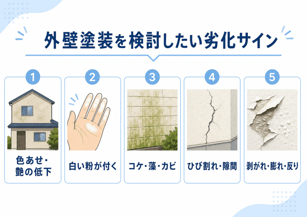 外壁塗装を検討したい劣化サインを解説
